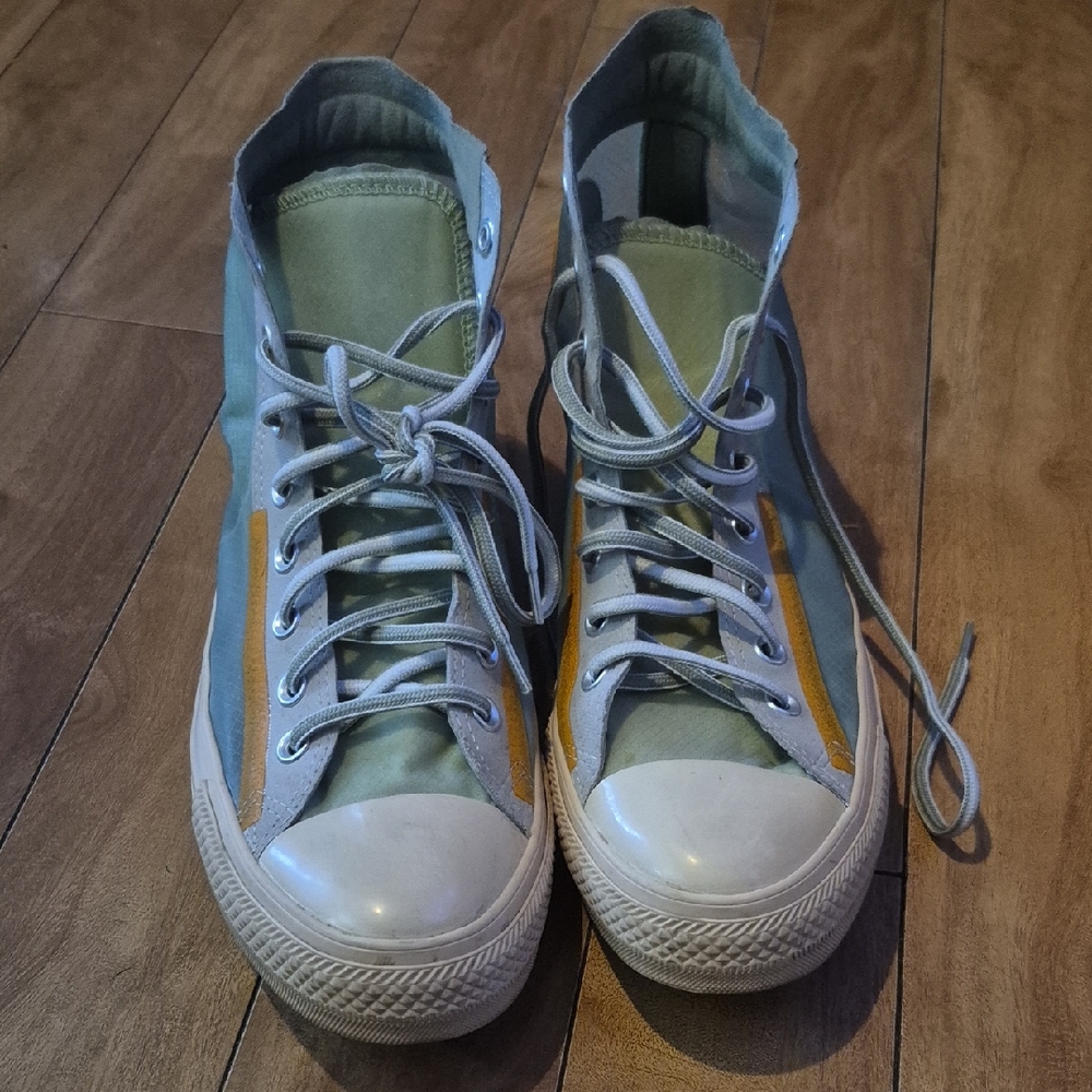 Converse High-Top Athletic Shoes - Green and Yellow